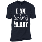 I Am Freaking Merry Funny Festive Winter Holiday - Premium Short Sleeve T-Shirt