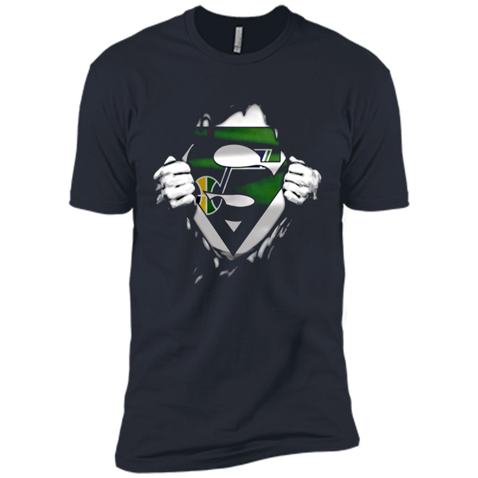 Utah Jazz And Superman Fans - Premium Short Sleeve T-Shirt
