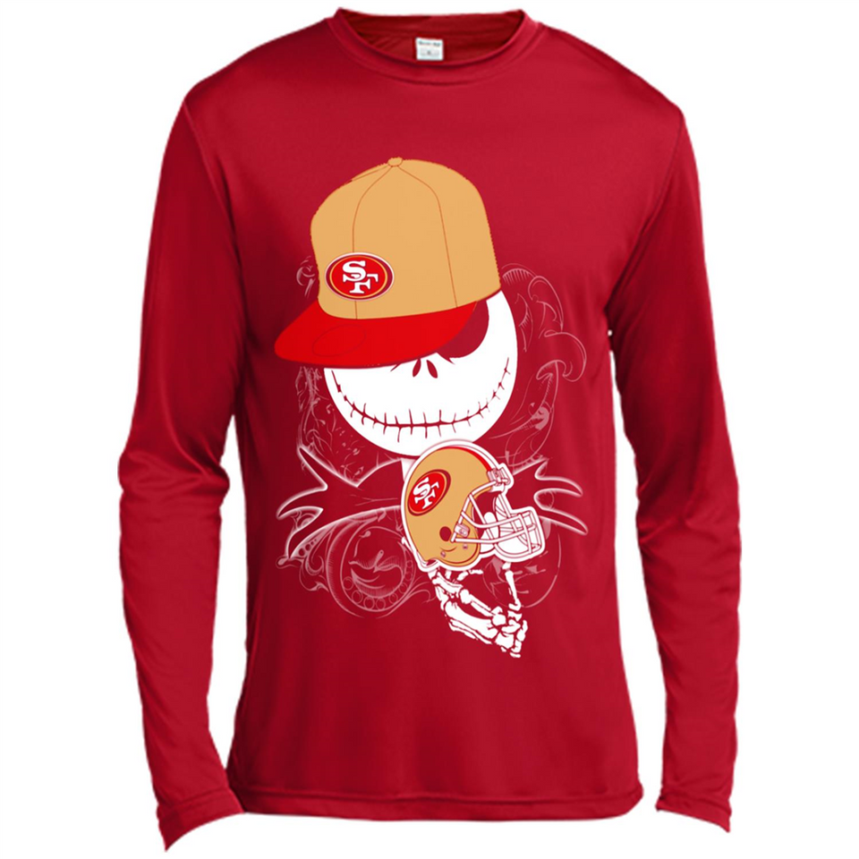 Jack Skellington The Nightmare Before Christmas-49ers Football - Canvas Long Sleeve T-Shirt