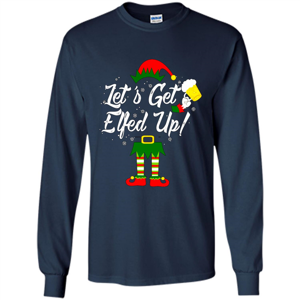 Let's Get Elfed Up Drinking Beer Christmas PINGPONG