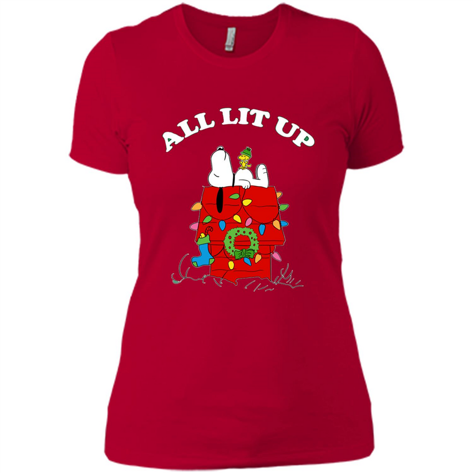 Peanuts By Schulz Snoopy Young Men_s Christmas - Ladies' Boyfriend T-Shirt