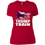 All Board The Trump Train 2020 Patriotic U.S Flag pingpong - Ladies' Boyfriend T-Shirt