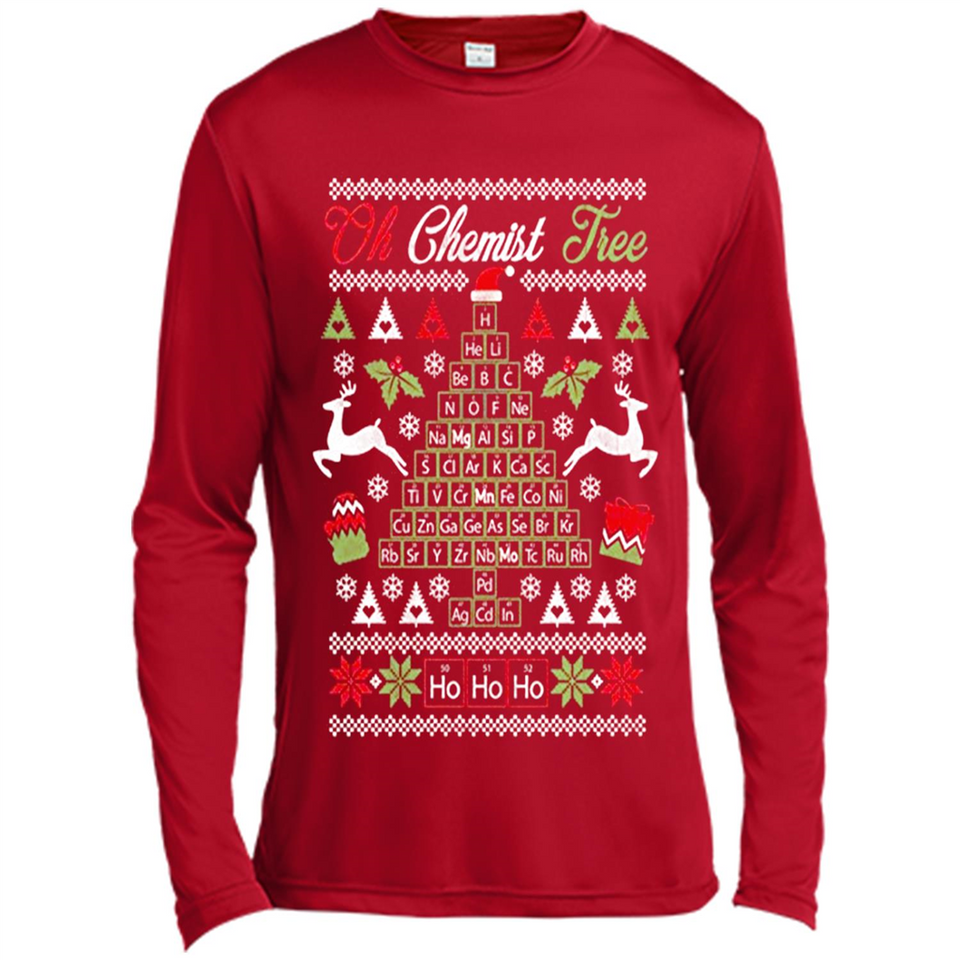 Chemist Tree Shirt Oh Chemistry Tree Ugly Christmas - Canvas Long Sleeve T-Shirt