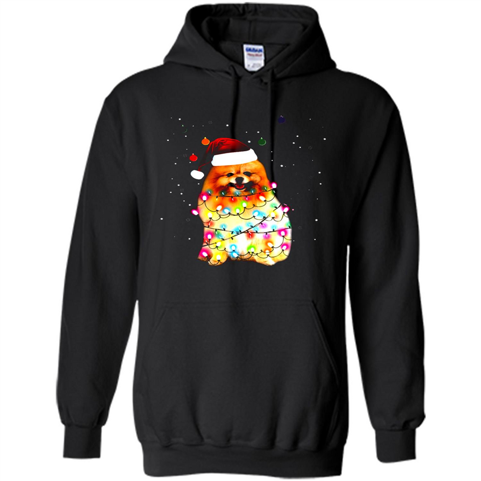 Pomeranian Santa Lights Christmas Dog Xmas Sweatshirt - Hoodie