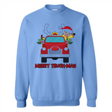 Merry Truck-Mas Christmas Fire Truck Cute Reindeer Sporty - Sweatshirt