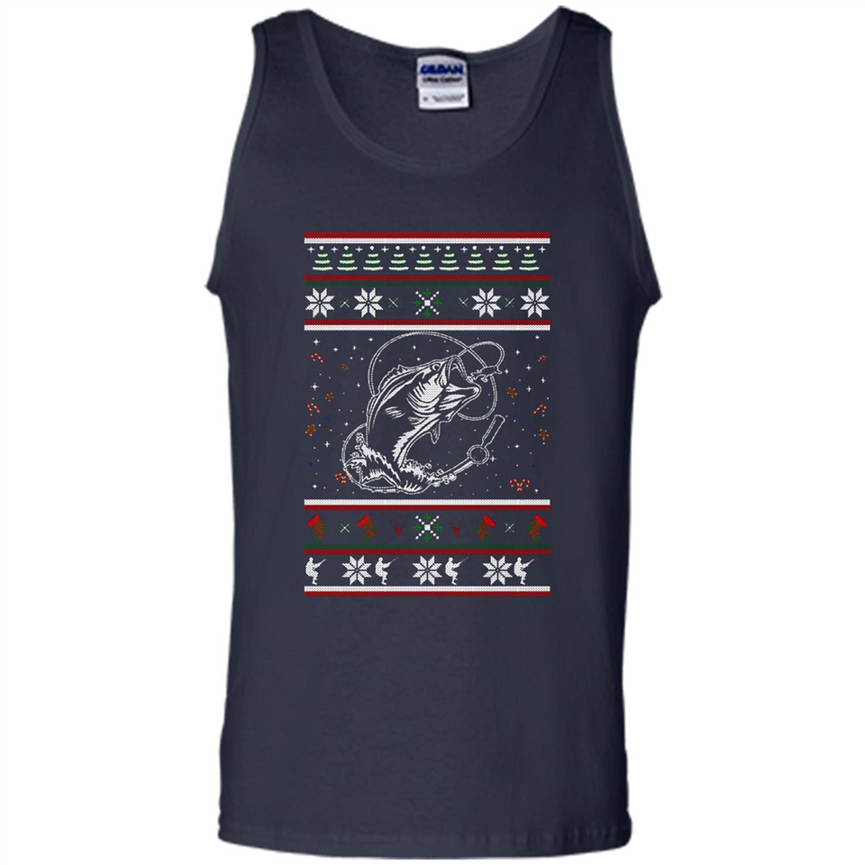 Christmas Ugly Sweater Fishing Ugly Christmas Sweater - Tank Top