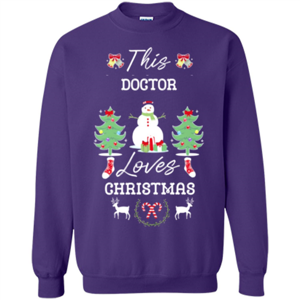 This Doctor Loves Christmas Tree Shirt with Snowman