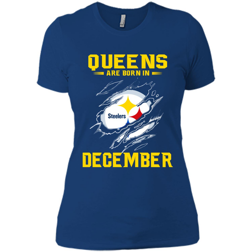 Queens Are Born In December - Pittsburgh Steelers Football - Ladies' Boyfriend T-Shirt