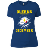 Queens Are Born In December - Pittsburgh Steelers Football - Ladies' Boyfriend T-Shirt