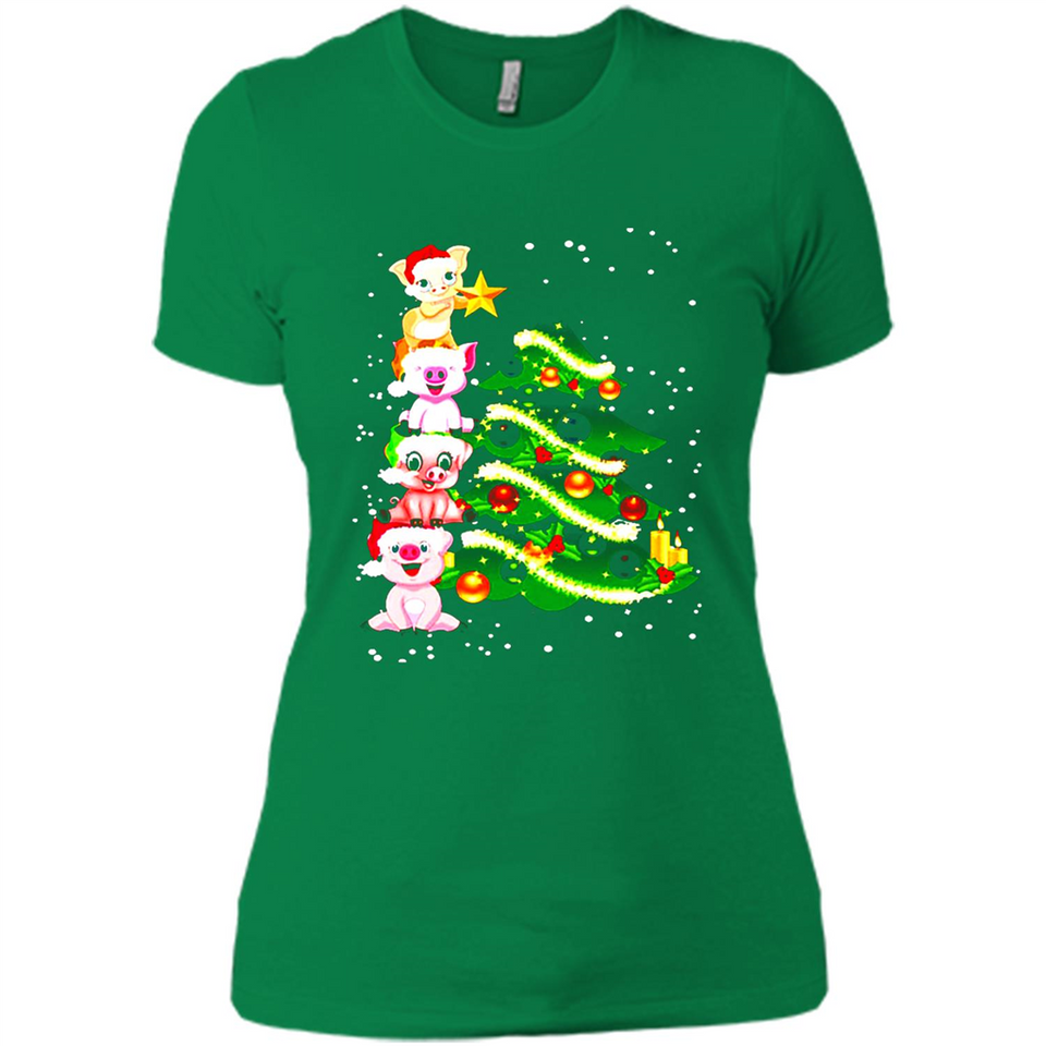 Pigs Christmas T Shirt PINGPONG - Ladies' Boyfriend T-Shirt