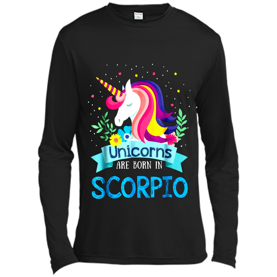 Unicorns are born in Scorpio Birthday Rainbow Gift Ladies Custom