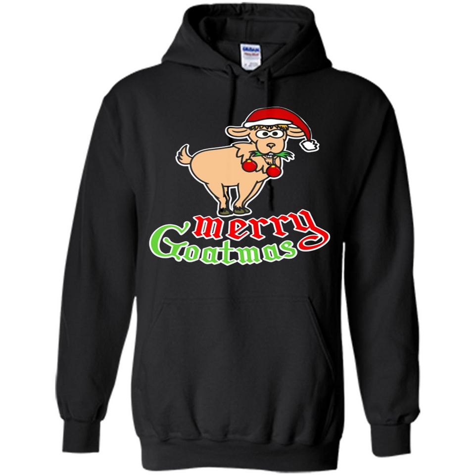 Christmas Merry Goatmas Goat Shirt Santa Hat - Hoodie