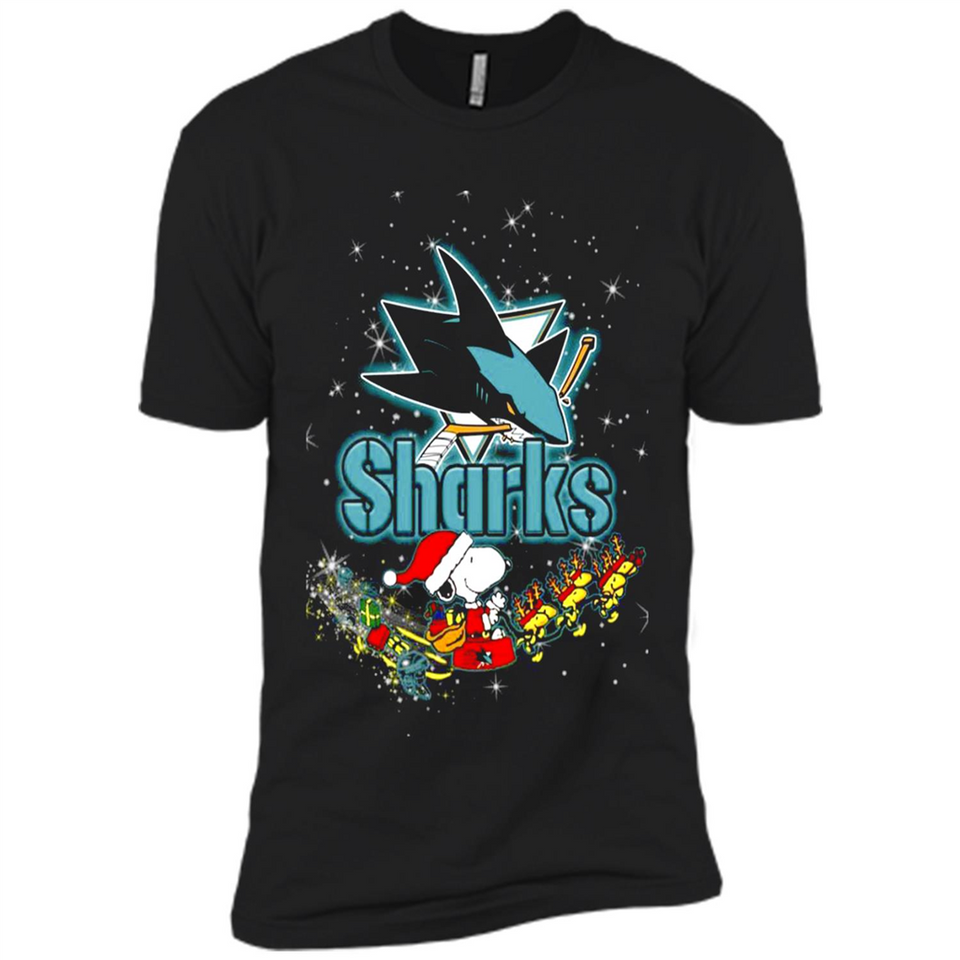 Snoopy Christmas San Jose Sharks - Premium Short Sleeve T-Shirt