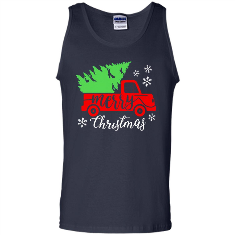 Vintage Christmas Classic Truck T-Shirt with Snow and Tree