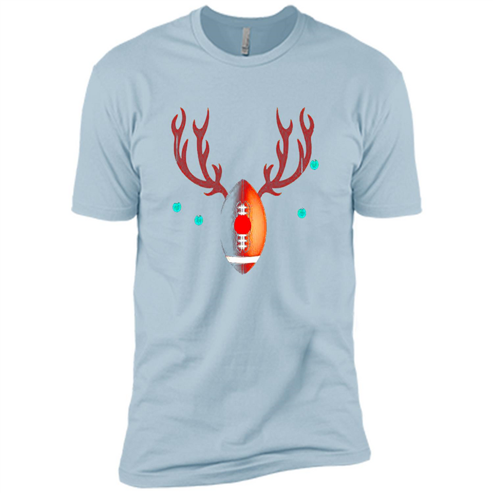 Football Christmas Shirt Reindeer Christmas Football Funny - Premium Short Sleeve T-Shirt