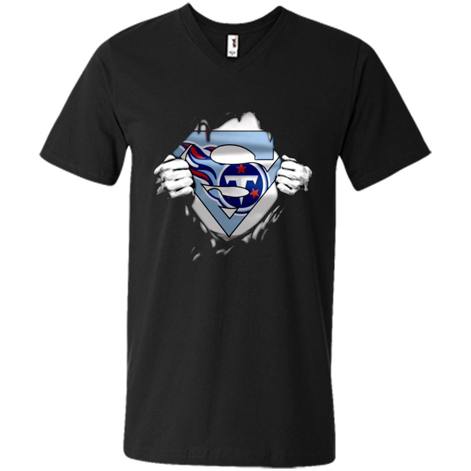 Tennessee Titans And Superman Fans - Men's V-Neck