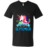 Unicorns are born in September Birthday Rainbow Gift Ladies Custom