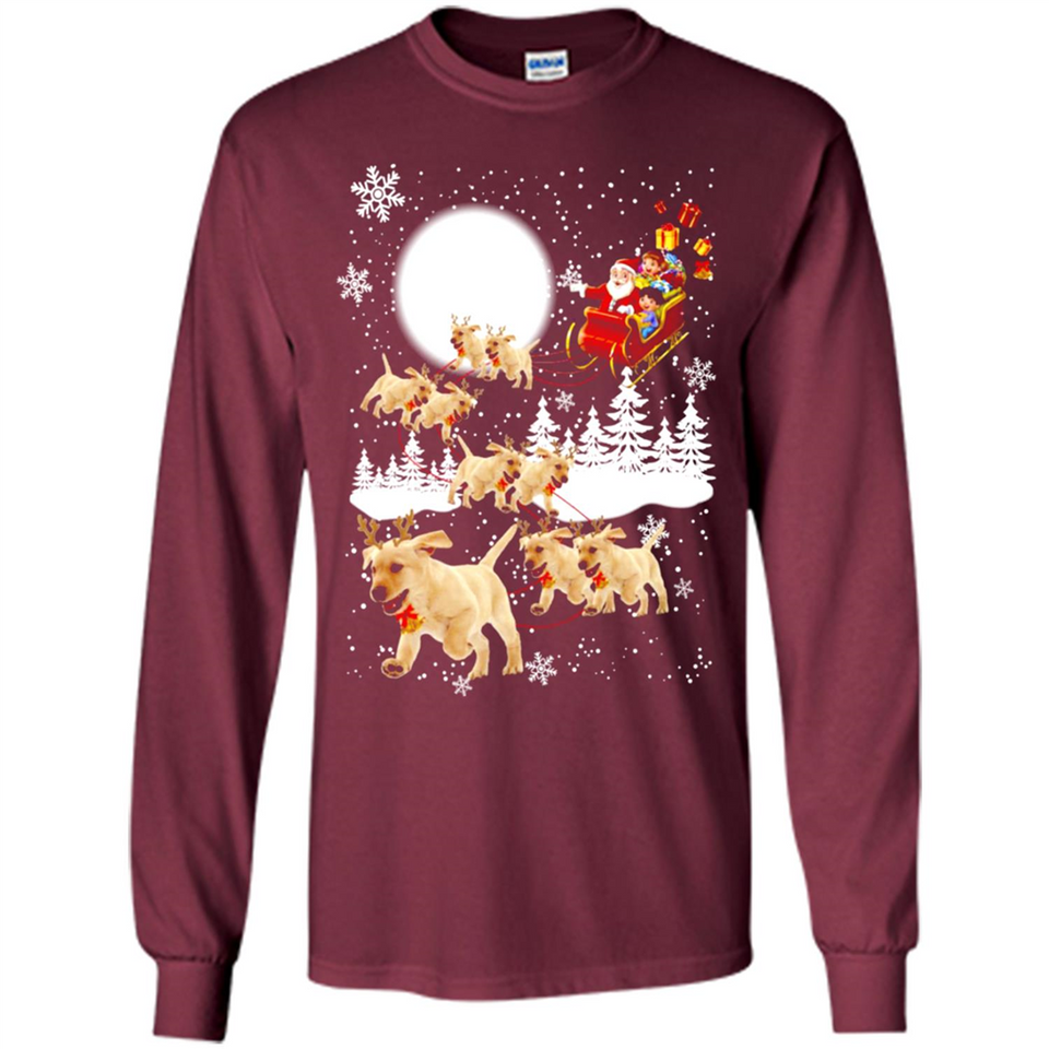 Christmas Santa Golden Retriever Sleigh For Labrador Retriever