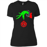 Christmas The Grinch Hand Holding Hippie Ornament - Ladies' Boyfriend T-Shirt