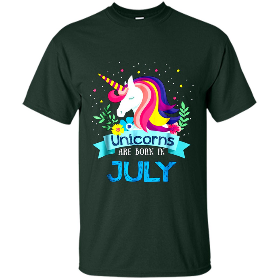 Unicorns are born in July Birthday Rainbow Gift Ladies Custom