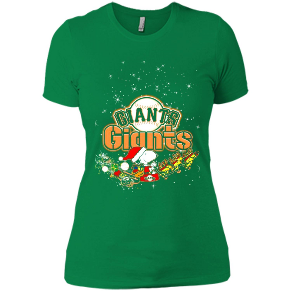 Snoopy Christmas San Francisco Giants - Ladies' Boyfriend T-Shirt