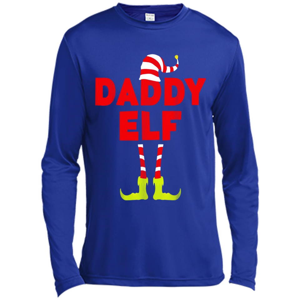 Mens Daddy Elf T-Shirt Funny Matching Christmas Costume - Canvas Long Sleeve T-Shirt