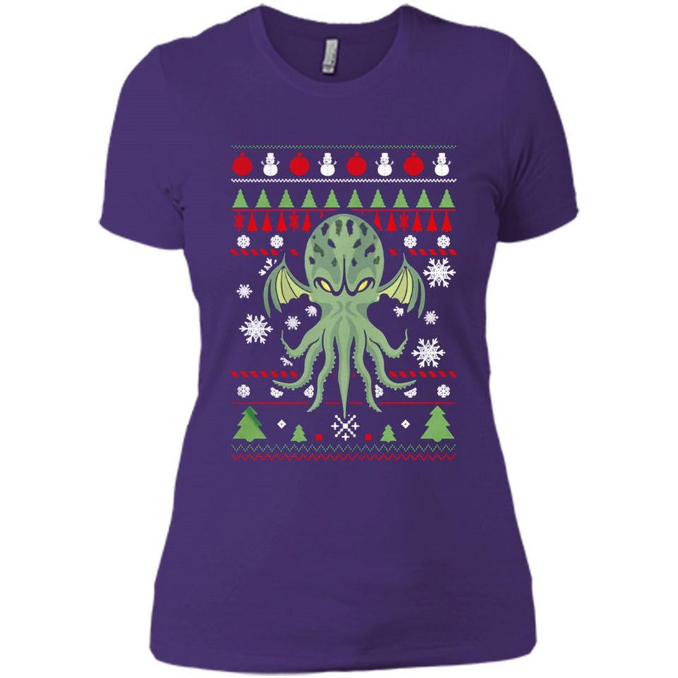 Octopus Ugly Sweater Christmas - Ladies' Boyfriend T-Shirt