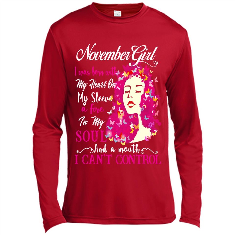 November Butterfly Girl - Canvas Long Sleeve T-Shirt