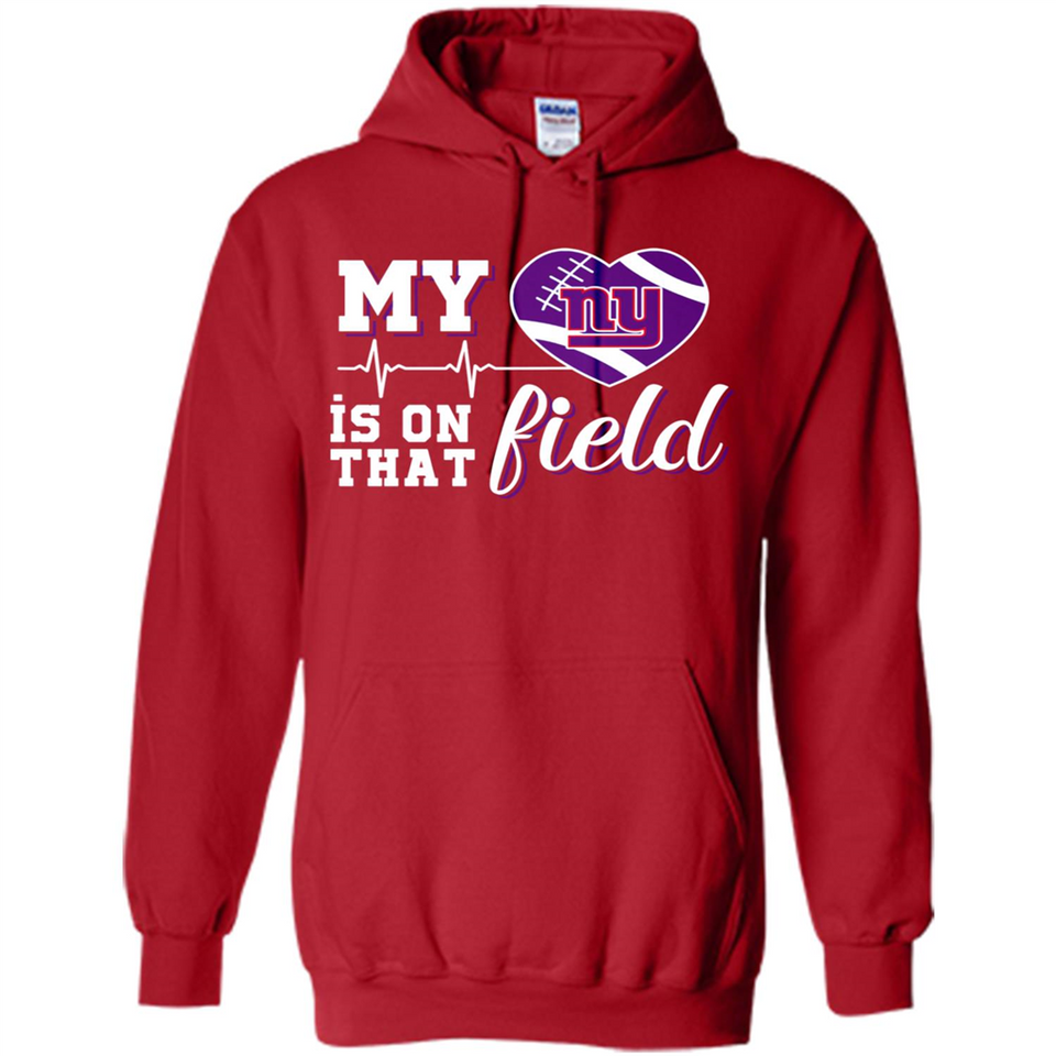 New York Giants Football My Heart is on that Field - Hoodie