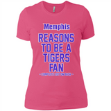 Reasons to be a Memphis Tigers Fan Complete List on Back - Ladies' Boyfriend T-Shirt