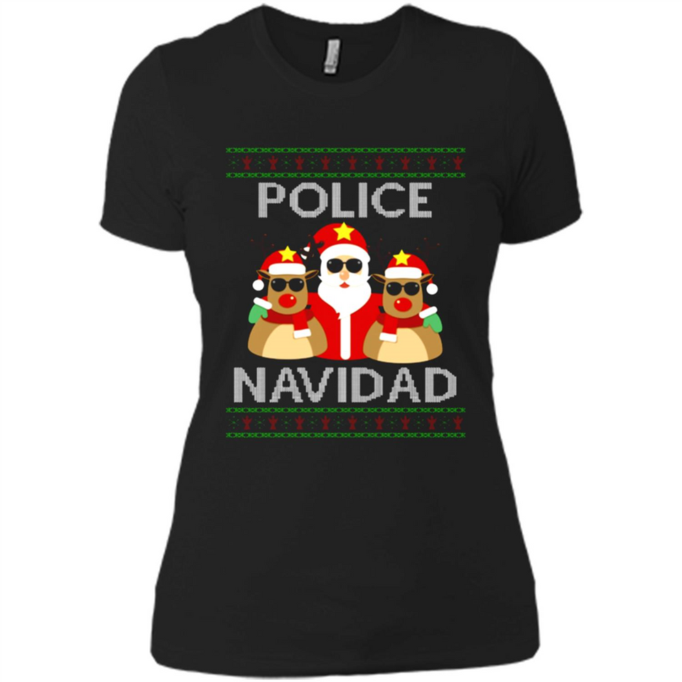 FUNNY POLICE NAVIDAD T-SHIRT Santa Christmas Party - Ladies' Boyfriend T-Shirt