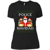 FUNNY POLICE NAVIDAD T-SHIRT Santa Christmas Party - Ladies' Boyfriend T-Shirt