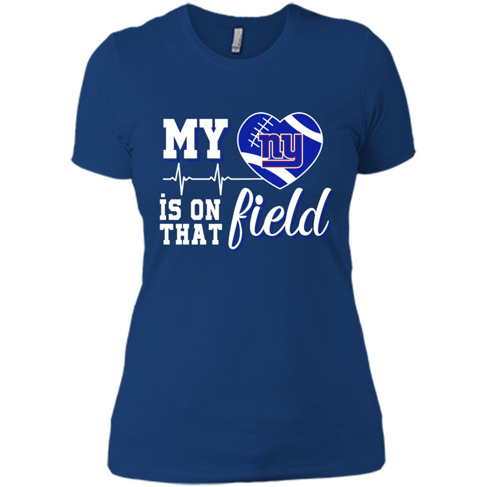 New York Giants Football My Heart is on that Field - Ladies' Boyfriend T-Shirt