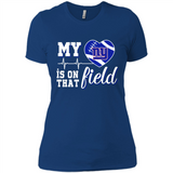 New York Giants Football My Heart is on that Field - Ladies' Boyfriend T-Shirt