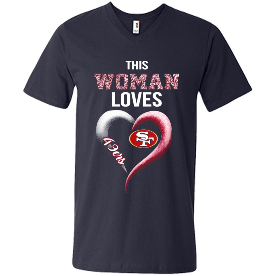 This Woman love 49ers NFL football team - Men's V-Neck
