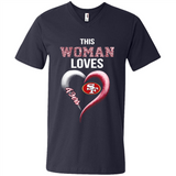This Woman love 49ers NFL football team - Men's V-Neck