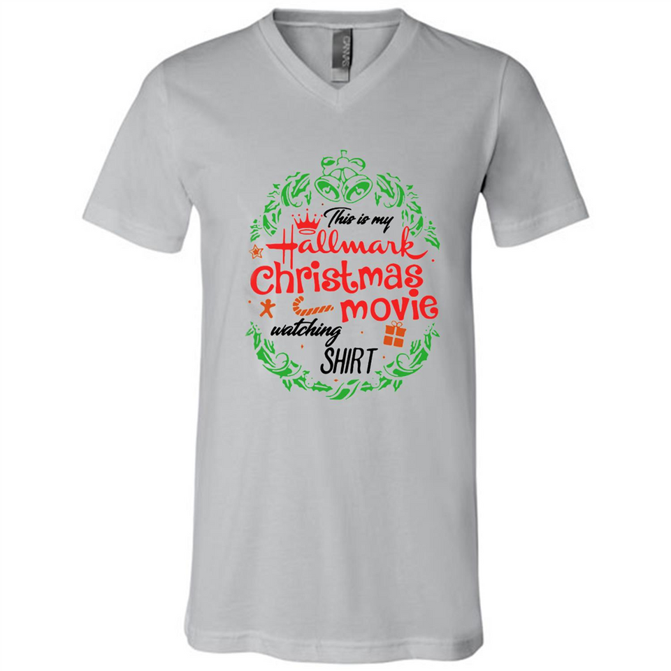 This is My Hallmark-Christmas Movies Watching Sporty T-Shirt - Canvas Unisex V-Neck