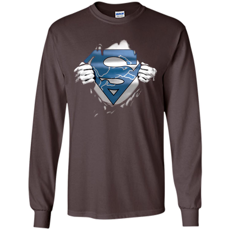 Detroit Lions And Superman Fans - Long Sleeve T-Shirt
