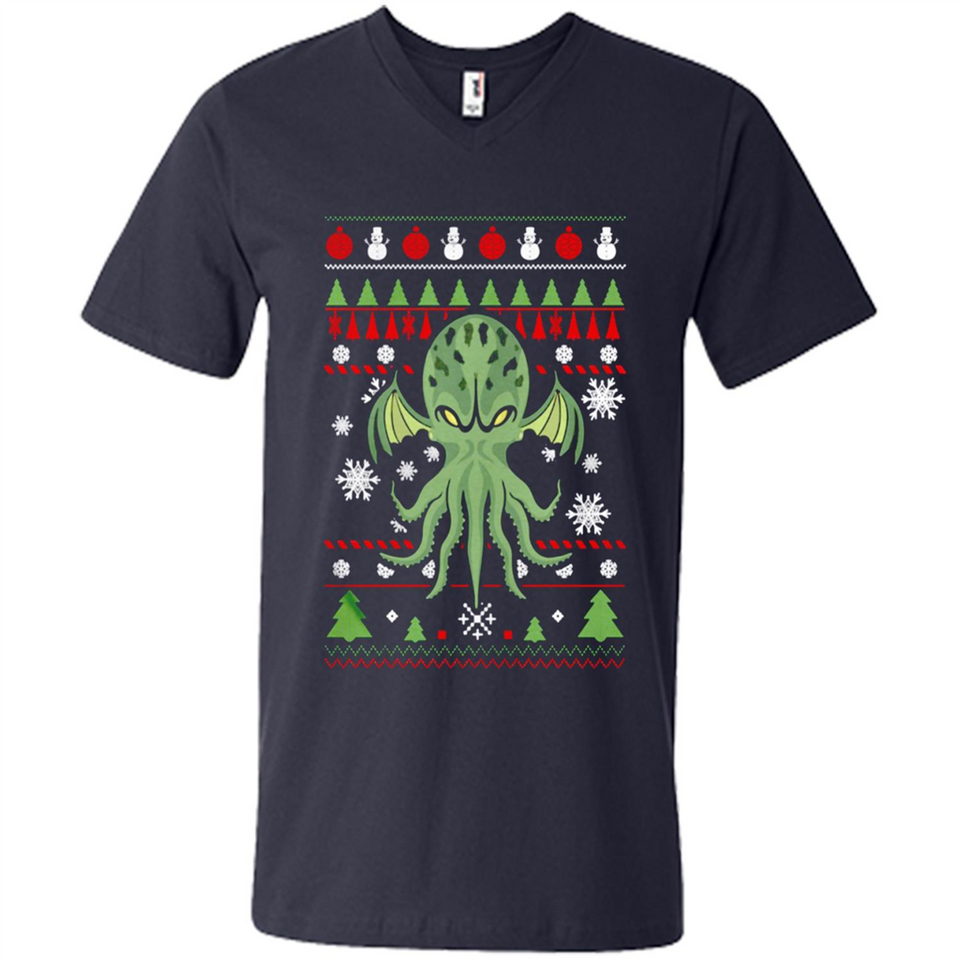 Octopus Ugly Sweater Christmas - Men's V-Neck