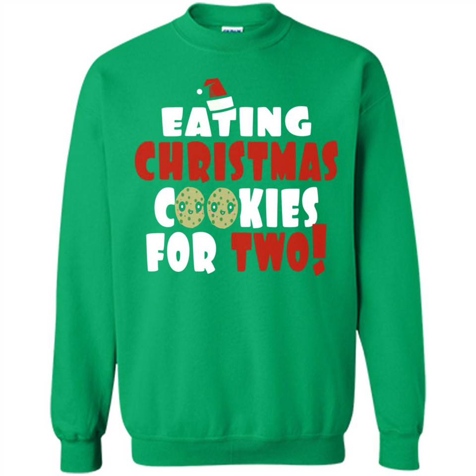 Womens Funny Eating Christmas Cookies For Two Pregnancy - Sweatshirt