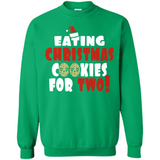Womens Funny Eating Christmas Cookies For Two Pregnancy - Sweatshirt