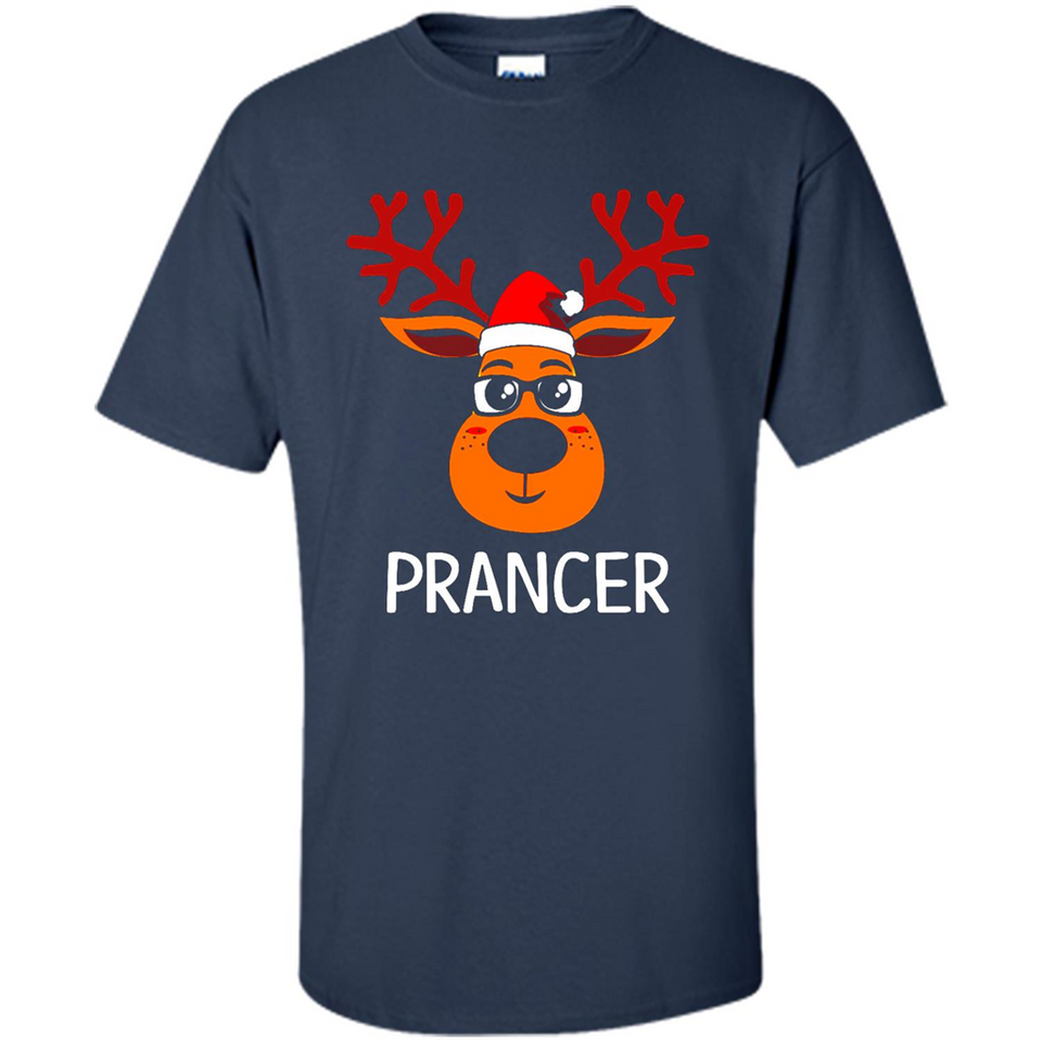 Prancer Reindeer Santa Claus Funny Xmas Holiday T-Shirt - Shirt