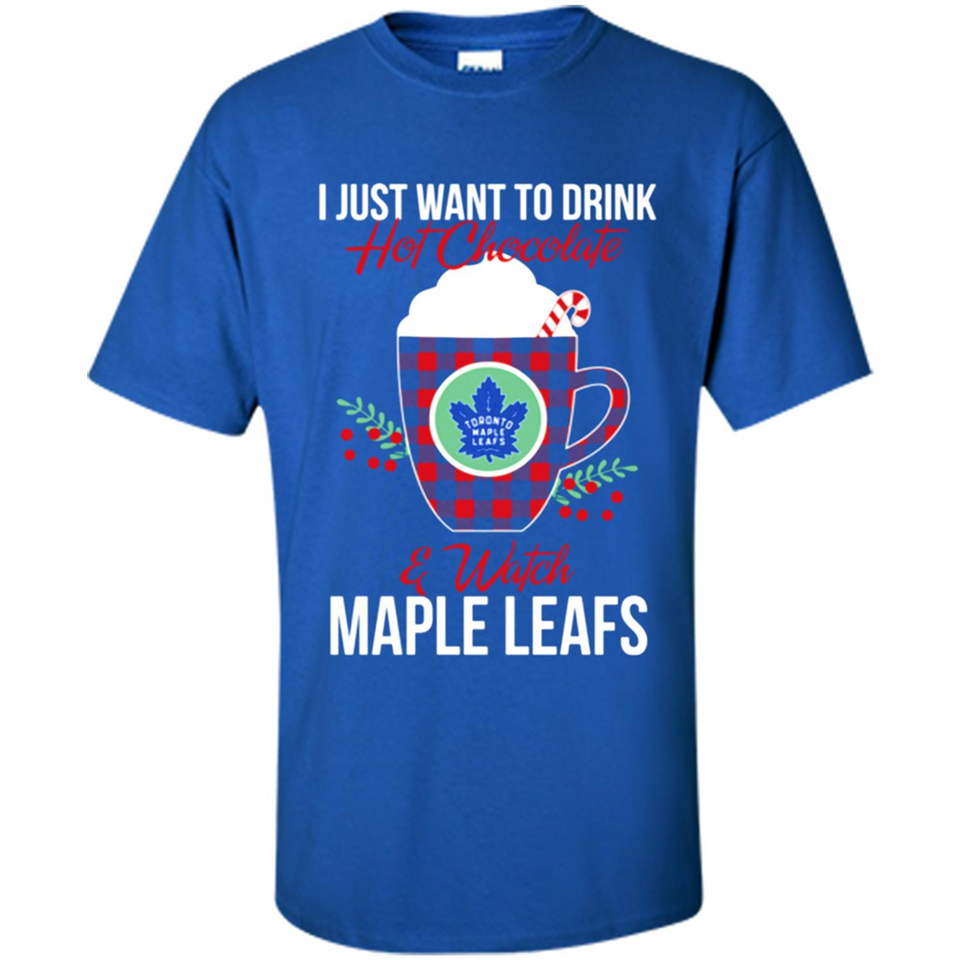 I Just Want To Drink Hot Chocolate & Watch Toronto Maple Leafs Ugly Christmas Sweater PINGPONG