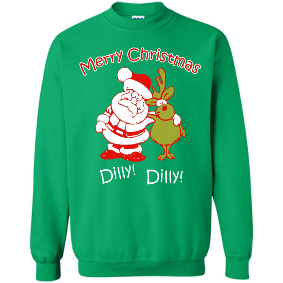 Christmas T-Shirt Santa And Reindeer Dilly Dilly - Sweatshirt
