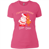 Christmas T-Shirt Santa And Reindeer Dilly Dilly - Ladies' Boyfriend T-Shirt