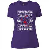 Marvel Spider Man Tis The Season To Be Amazing Ugly Christmas Mug PINGPONG - Ladies' Boyfriend T-Shirt