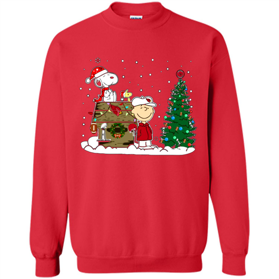 Arizona Cardinals Snoopy The Peanuts Movie Christmas Football Super Bowl pingpong - Sweatshirt