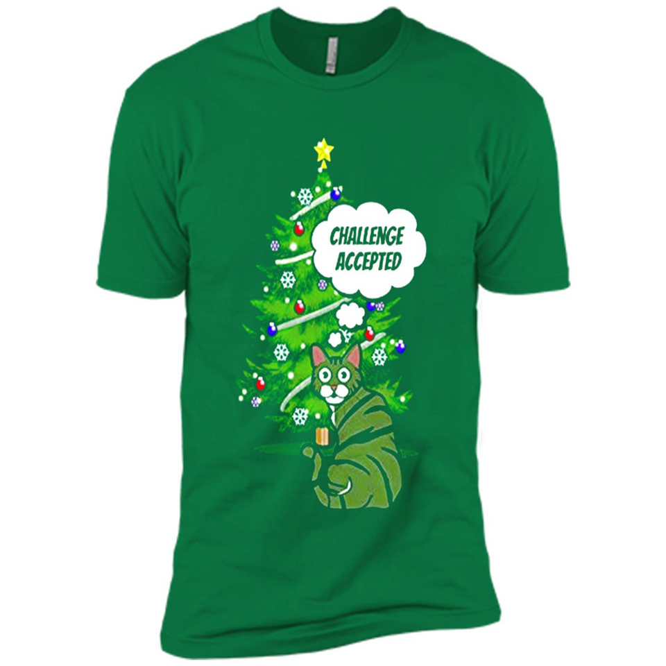Christmas Tree Cat Long Sleeve Christmas Shirt for Cat Lover - Premium Short Sleeve T-Shirt