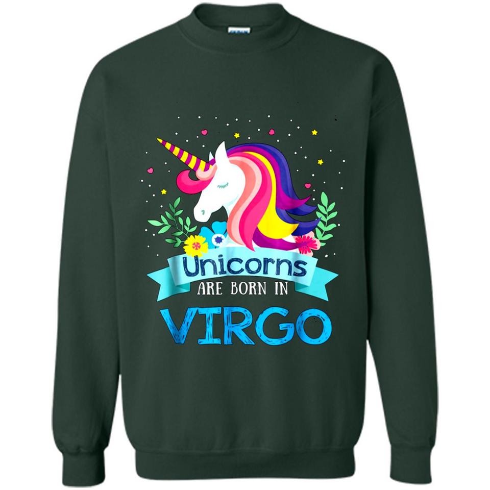 Unicorns are born in Virgo Birthday Rainbow Gift Ladies Custom