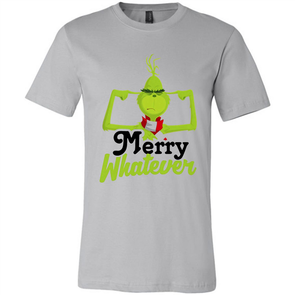 Grinch Merry Whatever Funny Christmas Sporty - Canvas Unisex T-Shirt